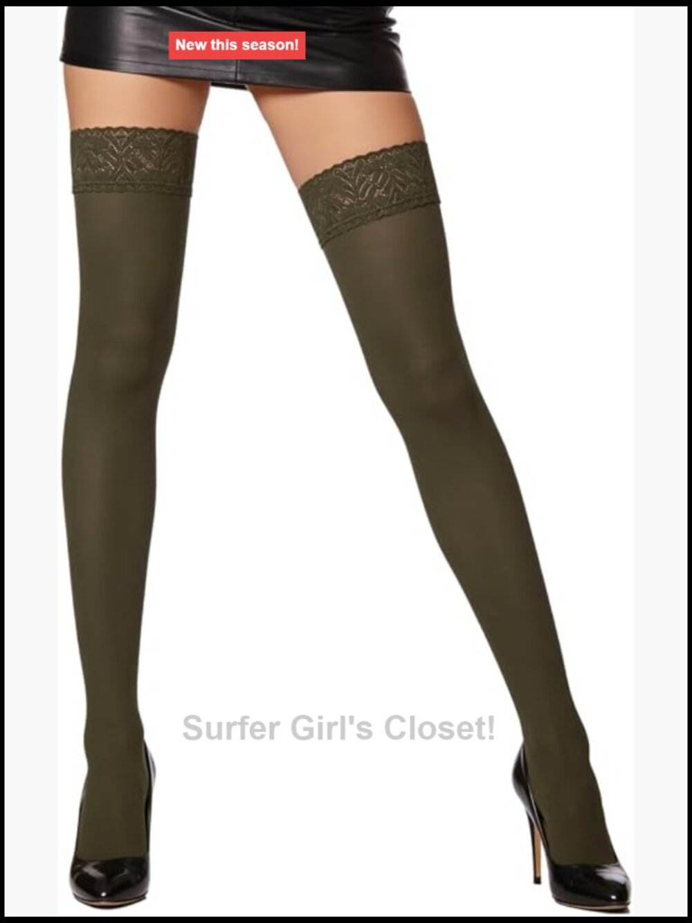 Lace Top Thigh High Stockings No Slip Silicone Grip Hosiery